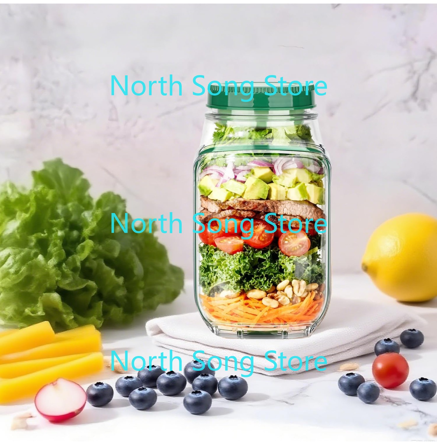 Meal Prep Jar Salad - 2026 NewSide-Opening Salade Mason Jar Lekvrije