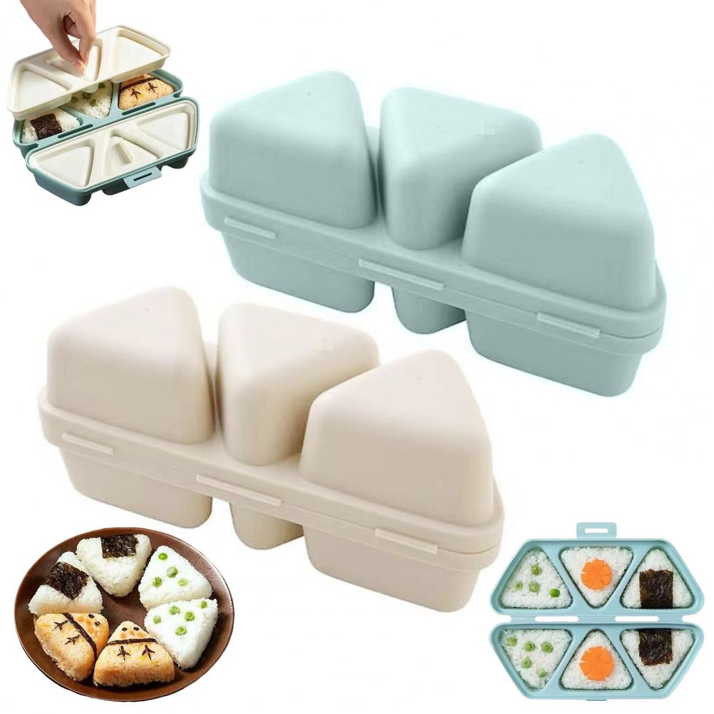 Meal Prep Onigiri - 6-delige driehoekige Onigiri-vormpje Bento Box 2-in-1