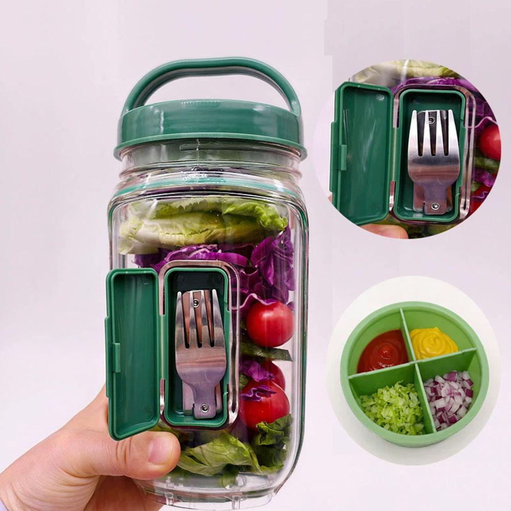 Draagbare saladecontainer met  - Meal Prep Jar Salad recensie en prijs