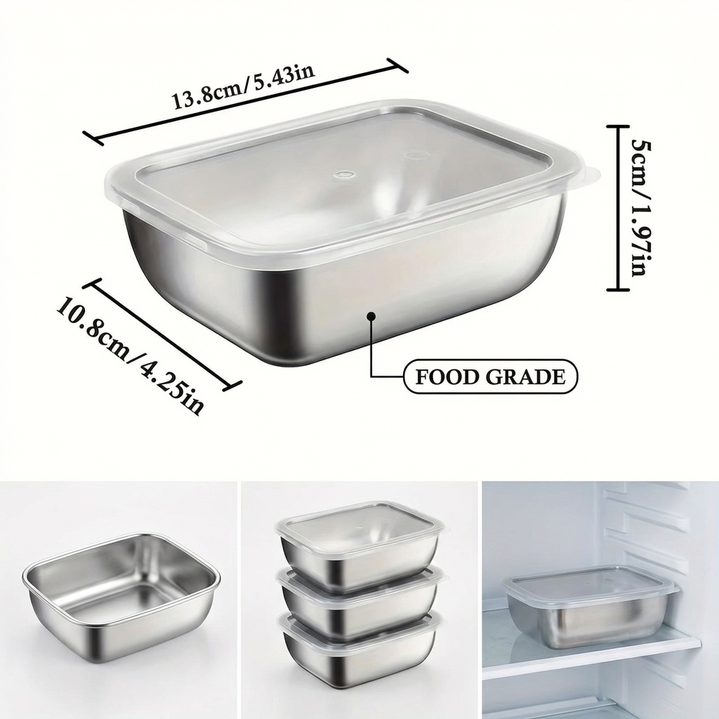 5 stuks roestvrijstalen voedse - Meal Prep Containers Xl recensie en prijs