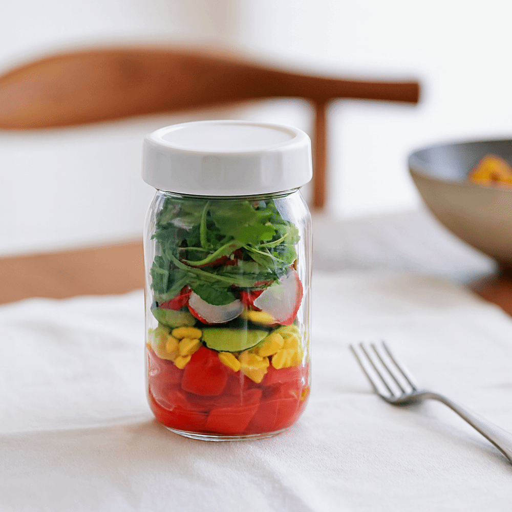 4-pack glazen saladepotten van - Meal Prep Jar Salad recensie en prijs