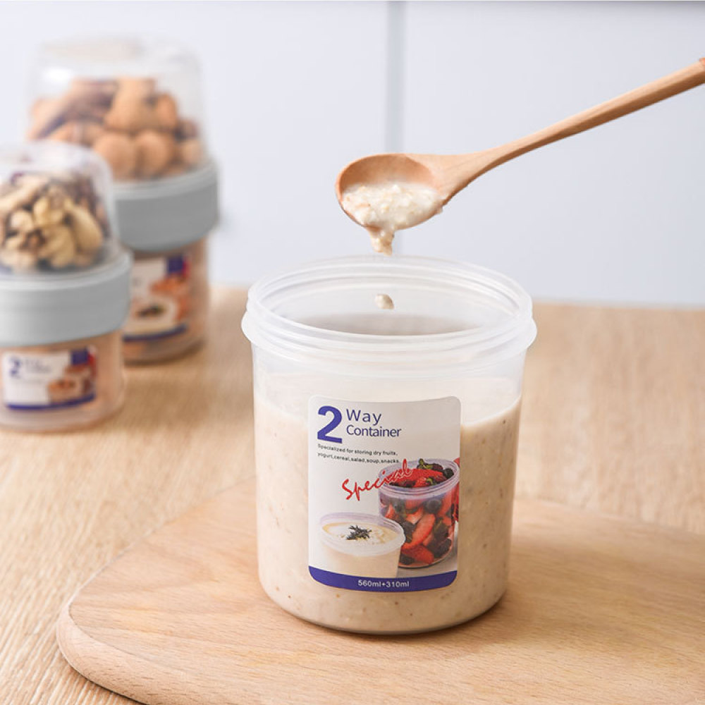 Dubbellaagse lekvrije voedselc - Meal Prep Jar Salad recensie en prijs